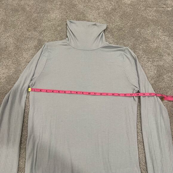 Madewell Women's Lightweight Turtleneck Ribbed Light Blue Size Large - Picture 5 of 9